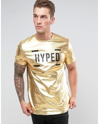 goldenes bedrucktes T-shirt von Asos