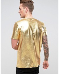 goldenes bedrucktes T-shirt von Asos