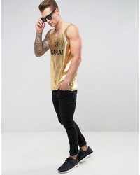 goldenes bedrucktes Trägershirt von Asos