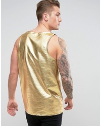 goldenes bedrucktes Trägershirt von Asos