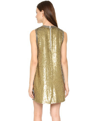 goldenes gerade geschnittenes Kleid aus Pailletten von Alice + Olivia