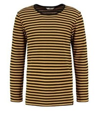 goldenes horizontal gestreiftes Langarmshirt von Lee