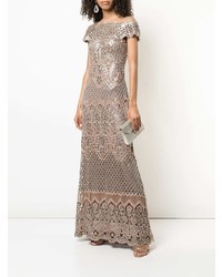 goldenes Pailletten Ballkleid von Tadashi Shoji