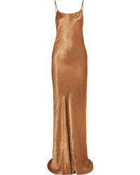 goldenes Satin Maxikleid