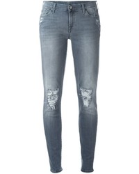 graue enge Jeans aus Baumwolle von 7 For All Mankind