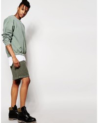 graue Baumwollshorts von Reclaimed Vintage