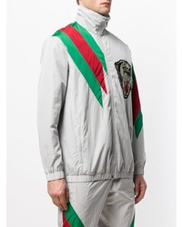 graue bedruckte Bomberjacke von Gucci