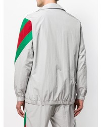 graue bedruckte Bomberjacke von Gucci