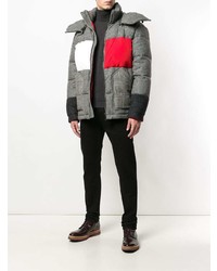 graue bedruckte Daunenjacke von Hilfiger Collection