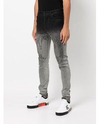 graue bedruckte enge Jeans von Haculla