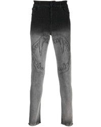 graue bedruckte enge Jeans von Haculla