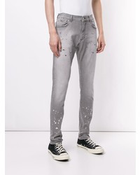 graue bedruckte enge Jeans von Represent