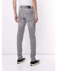 graue bedruckte enge Jeans von Represent