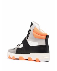 graue bedruckte hohe Sneakers aus Leder von DSQUARED2