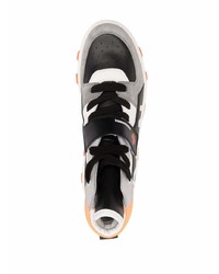 graue bedruckte hohe Sneakers aus Leder von DSQUARED2