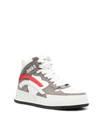 graue bedruckte hohe Sneakers aus Leder von DSQUARED2