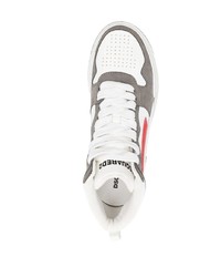 graue bedruckte hohe Sneakers aus Leder von DSQUARED2