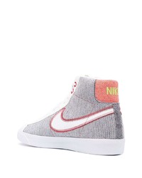 graue bedruckte hohe Sneakers aus Segeltuch von Nike