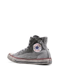 graue bedruckte hohe Sneakers aus Segeltuch von Converse