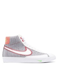 graue bedruckte hohe Sneakers aus Segeltuch von Nike