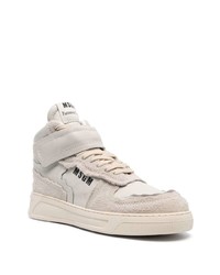 graue bedruckte hohe Sneakers aus Wildleder von MSGM