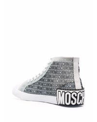 graue bedruckte hohe Sneakers von Moschino