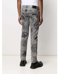 graue bedruckte Jeans von Philipp Plein
