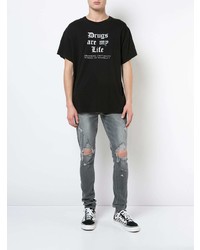 graue bedruckte Jeans von Amiri