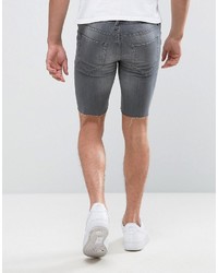 graue bedruckte Jeansshorts von Religion