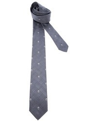 graue bedruckte Krawatte von Alexander McQueen