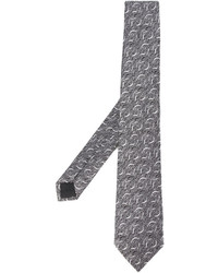graue bedruckte Krawatte von Lanvin