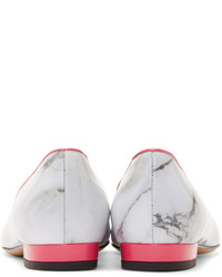 graue bedruckte Leder Ballerinas von Charlotte Olympia