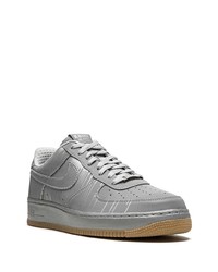 graue bedruckte Leder niedrige Sneakers von Nike