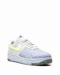 graue bedruckte Leder niedrige Sneakers von Nike