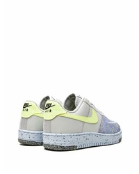 graue bedruckte Leder niedrige Sneakers von Nike