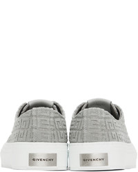 graue bedruckte Leder niedrige Sneakers von Givenchy