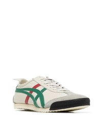 graue bedruckte Leder niedrige Sneakers von Onitsuka Tiger