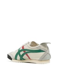 graue bedruckte Leder niedrige Sneakers von Onitsuka Tiger