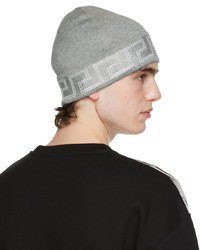 graue bedruckte Mütze von Versace