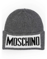 graue bedruckte Mütze von Moschino