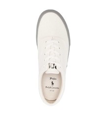 graue bedruckte niedrige Sneakers von Polo Ralph Lauren