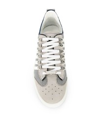 graue bedruckte Segeltuch niedrige Sneakers von DSQUARED2