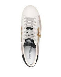 graue bedruckte Segeltuch niedrige Sneakers von Premiata
