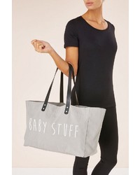 graue bedruckte Shopper Tasche aus Leder von NEXT