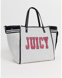 graue bedruckte Shopper Tasche aus Segeltuch von Juicy Couture