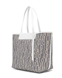graue bedruckte Shopper Tasche aus Segeltuch von Giorgio Armani