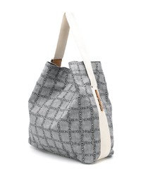 graue bedruckte Shopper Tasche aus Segeltuch von JW Anderson