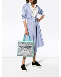 graue bedruckte Shopper Tasche aus Segeltuch von Anya Hindmarch