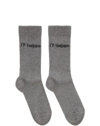 graue bedruckte Socken von GR-Uniforma
