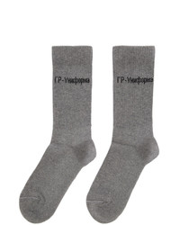 graue bedruckte Socken von GR-Uniforma